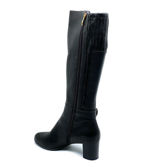 Сапоги Giorgio Piergentili черные кожаные МЕХ - фото 3, 