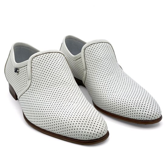Туфли Mirko Ciccioli кожаные перфорированные белые - фото 7, 