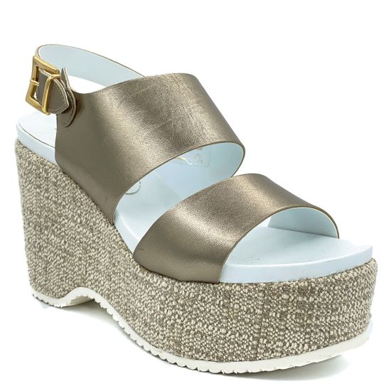 Босоножки Jeannot бронзовые кожаные - фото 2, 