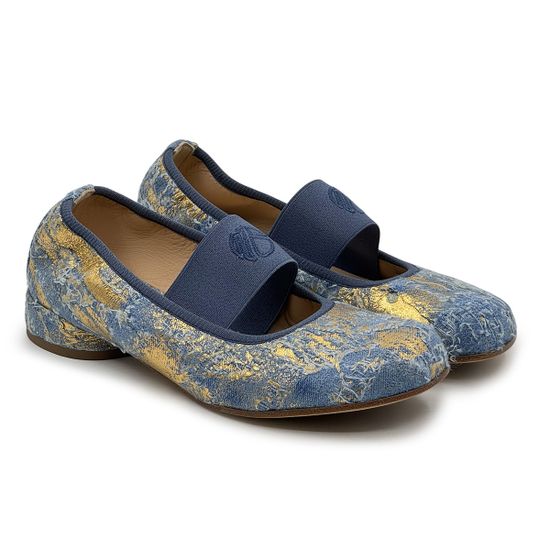 Туфли FRUIT синие с позолотой кожа/текстиль - фото 8, 9144 FR DENIM