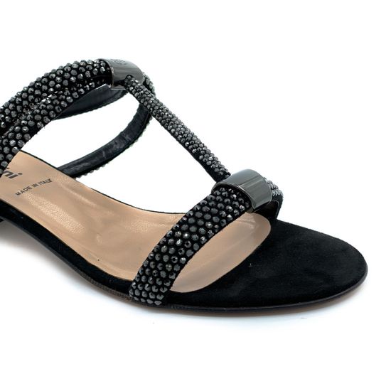 Босоножки Baldinini черные стразы - фото 6, 