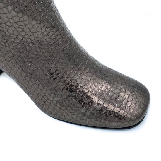 Ботильоны Ilasio Renzoni серебряные кожаные демисезонные тиснение под питона - фото 6, 6315 IR