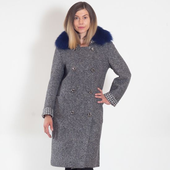 Пальто VOLPI драповое серого цвета - фото 6, 