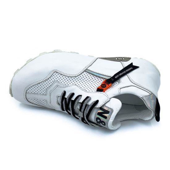 Кроссовки Nila&amp;Nila белые кожаные со сквозной перфорацией - фото 5, ZN10880 NIL BIANCO