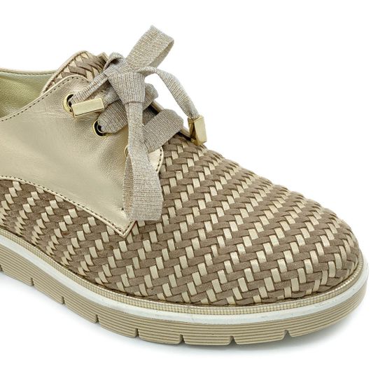 Полуботинки Mara бежево-золотые кожаные - фото 6, 4111SELL MR