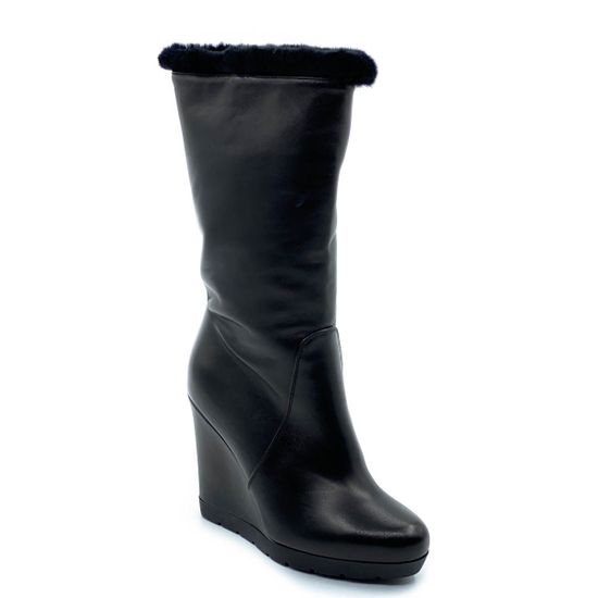 Полусапоги Kelton черные кожаные МЕХ - фото 2, G4332M (2013) KEL