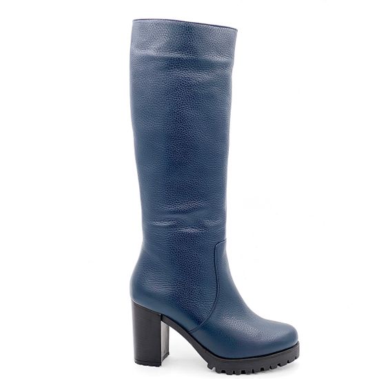 Сапоги Cover синие кожанные МЕХ - фото 1, 279-2 COV BLU