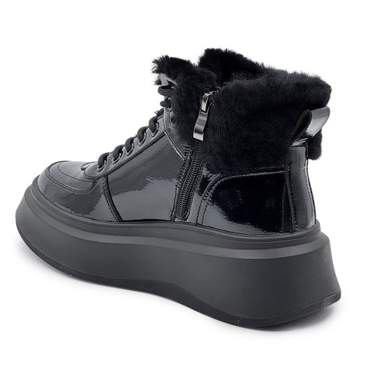 Кеды Ilasio Renzoni черные лакированные кожаные на меху - фото 3, M20 IR NERO