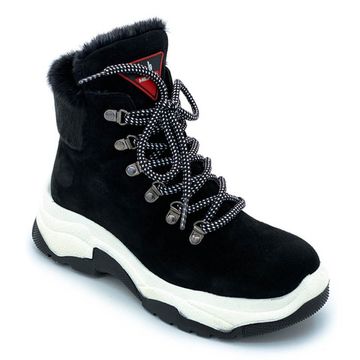 Ботинки Lab Milano черные замшевые МЕХ - фото 2, C20031 LAB