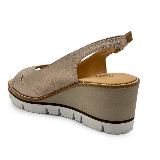 Босоножки Donna Soft кожаные золотые - фото 3, DS2290 DS