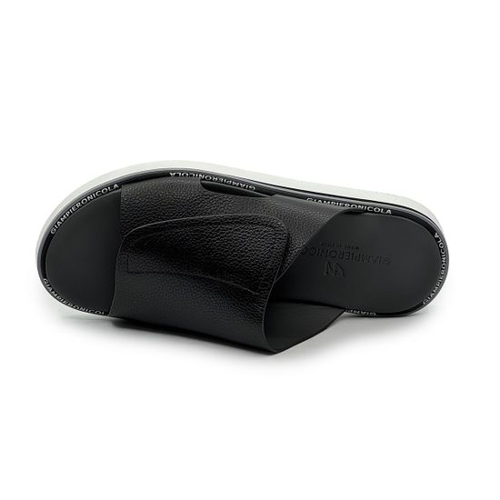 Шлепанцы GIAMPIERONICOLA черные кожаные на липучке - фото 5, A5772A GPN