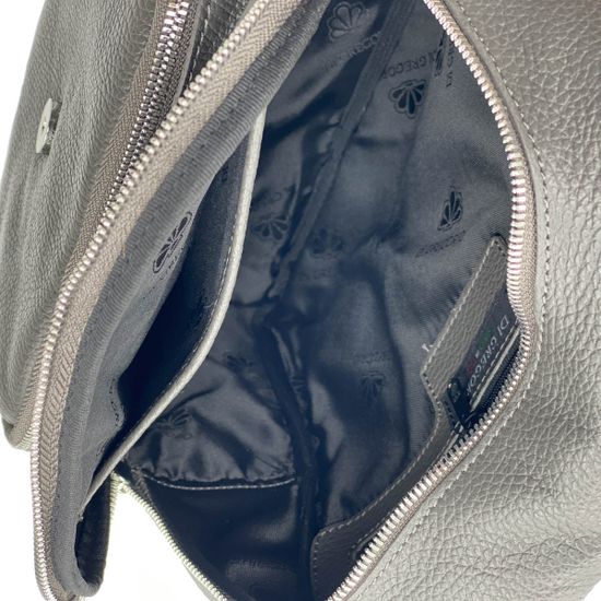 Рюкзак Di Gregorio серый кожаный - фото 6, 