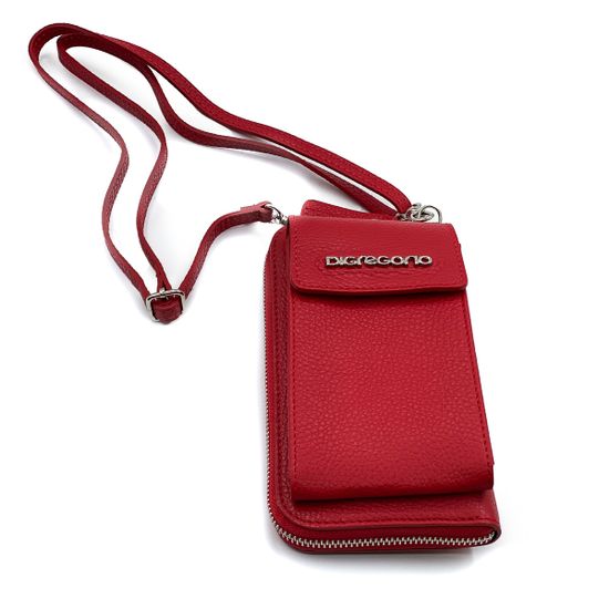 Сумочка Di Gregorio кросс-боди красная кожаная маленькая - фото 7, 