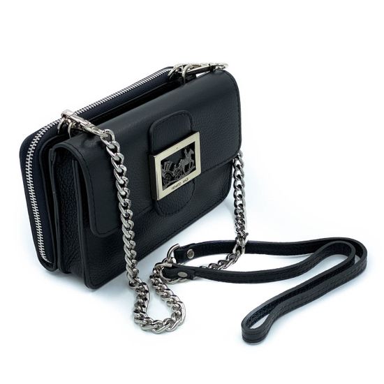 Клатч Renato Angi черный кожаный двойной - фото 5, 