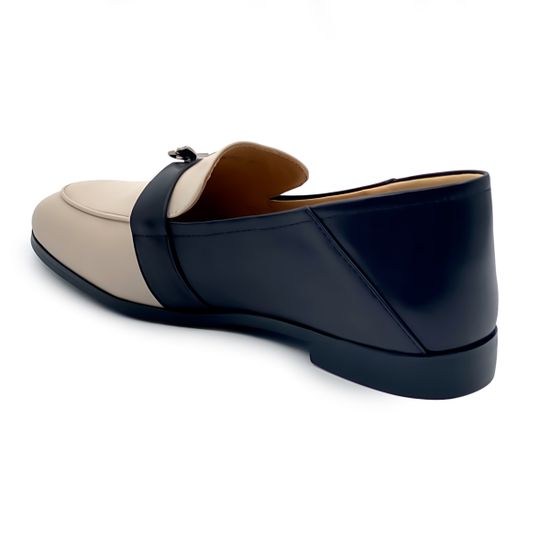 Лоферы TUFFONI кожаные бело-черные - фото 3, 1024011LL TUF BIANCO