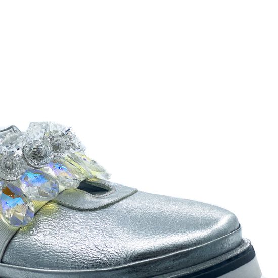 Слипоны Lab Milano серебряные кожаные - фото 6, B50104 LAB SILVER