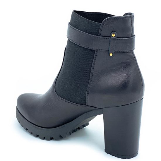 Ботильоны Cover черные кожаные байка - фото 3, 