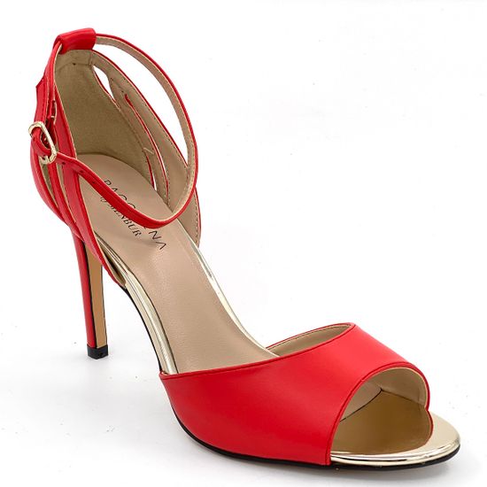 Босоножки Pacomena красные кожаные - фото 2, 