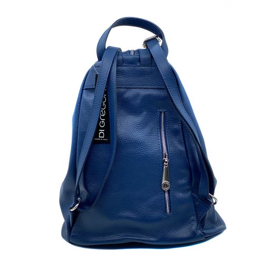 Рюкзак Di Gregorio синий кожаный - фото 3, 