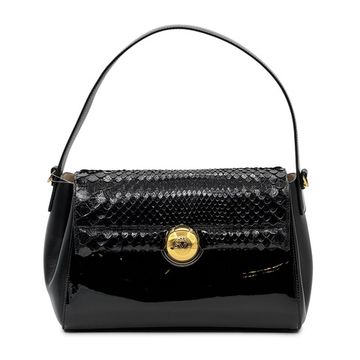 Сумка Valentino Orlandi черная лакированная из питона - фото 1, 7724 VO NERO