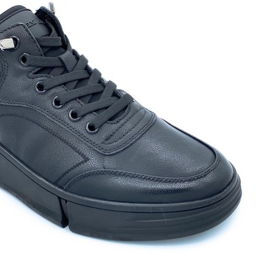 Кроссовки Marcelo Lopez черные кожаные демисезонные - фото 5, 