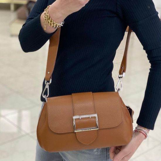 Сумка Di Gregorio рыжая кожаная, 