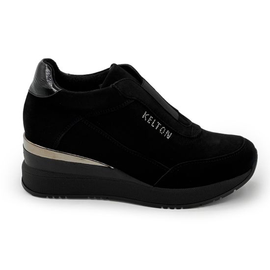 Полуботинки KELTON черные замша/лак на байке - фото 1, 