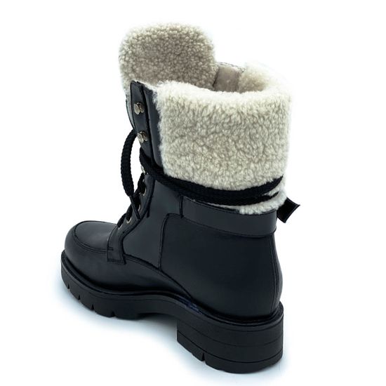 Ботинки Tiffi черные кожаные МЕХ - фото 3, A361RM TI