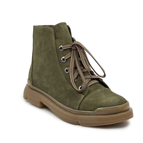 Ботинки CV COVER зеленые замшевые на байке - фото 2, 78223-1 COV