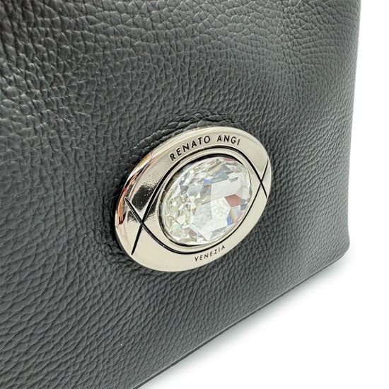 Сумка Renato Angi черная кожаная - фото 4, 