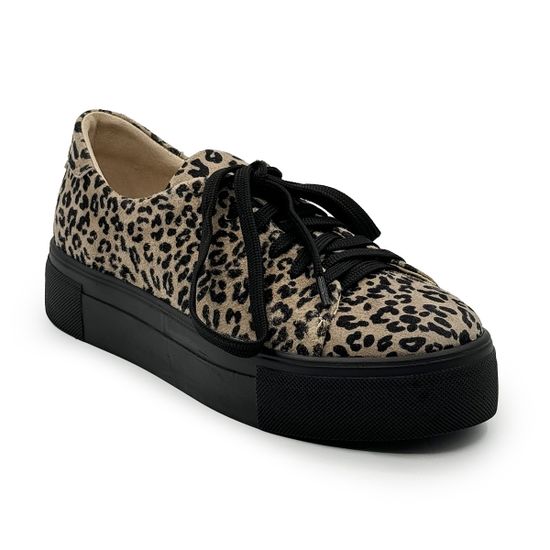 Кеды CV COVER бежевые замшевые принт &quot;леопард&quot; - фото 2, 