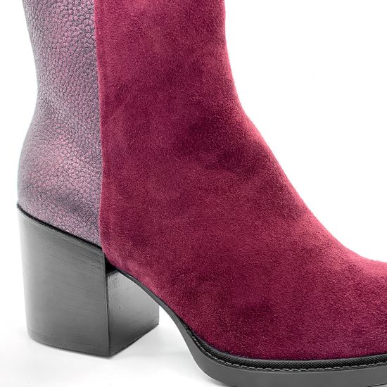Ботинки Cover бордо замшевые МЕХ - фото 5, 751911-2 COV
