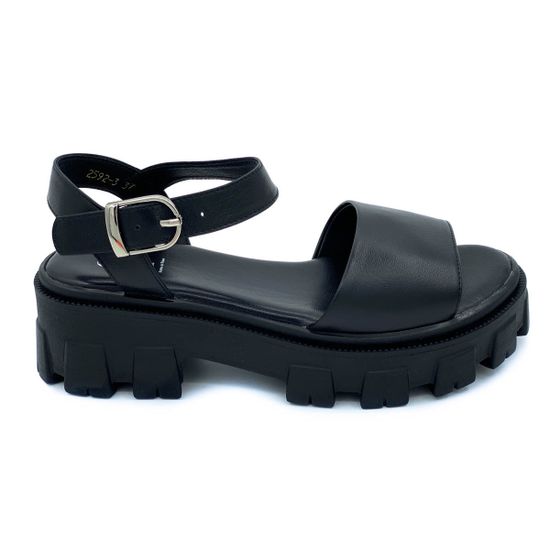 Босоножки Cover черные кожаные - фото 1, 2592-3 COV