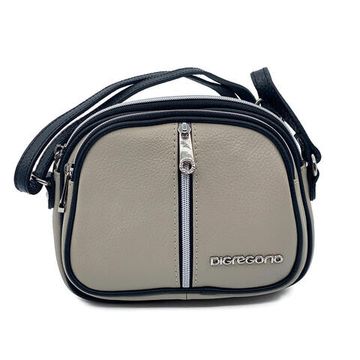 Сумочка Di Gregorio кросс-боди бежевая кожаная маленькая - фото 1, 8829 DG BEIGE2