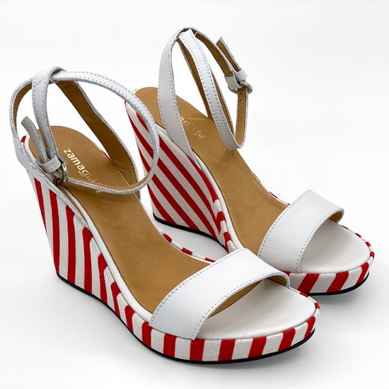 Босоножки Zamagni бело-красные кожаные - фото 7, 5260 ZAM ROSS