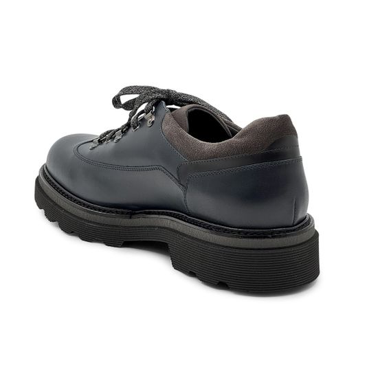 Полуботинки GIAMPIERONICOLA синие кожаные на шерстяной байке - фото 3, 46301A GPN BLU