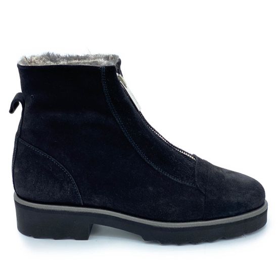 Ботинки Pertini черные замшевые МЕХ - фото 1, 