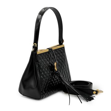 Сумка Valentino Orlandi черная кожаная стеганная - фото 2, 7561 VO NERO