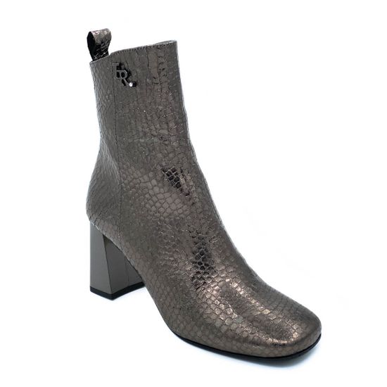 Ботильоны Ilasio Renzoni серебряные кожаные демисезонные тиснение под питона - фото 2, 6315 IR