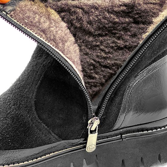 Ботинки Lab Milano черные замшевые с лаковыми вставками - фото 6, 20608 LAB