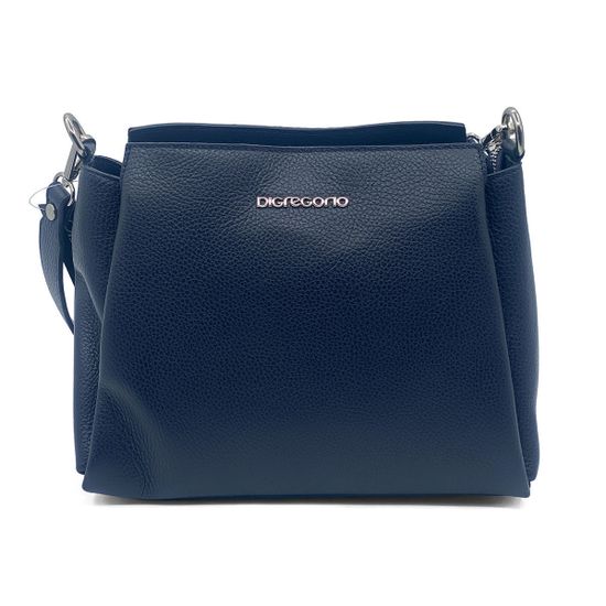 Сумка Di Gregorio темно-синяя кожаная - фото 1, 