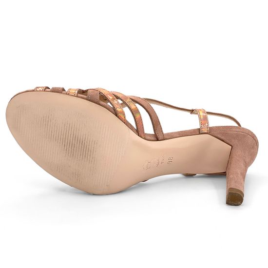 Босоножки Tiffi розовые замшево-кожаные - фото 4, 