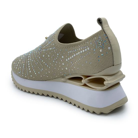 Кроссовки Ilasio Renzoni бежевые стрейч текстиль - фото 3, M217 IR BEIGE