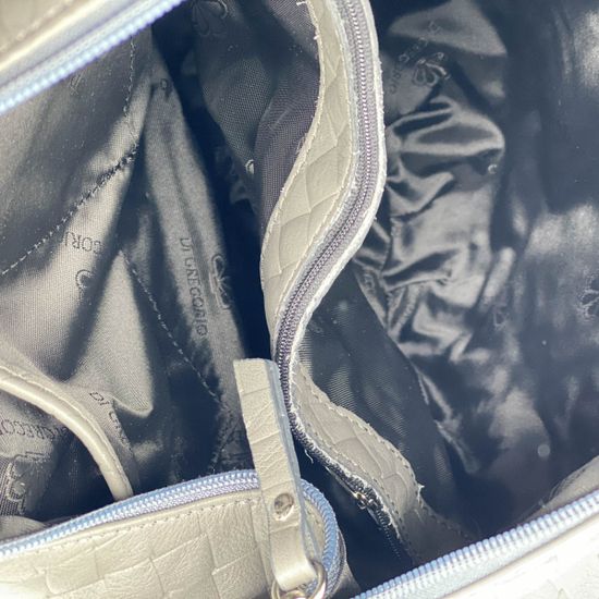 Сумка Di Gregorio серая кожаная - фото 5, 