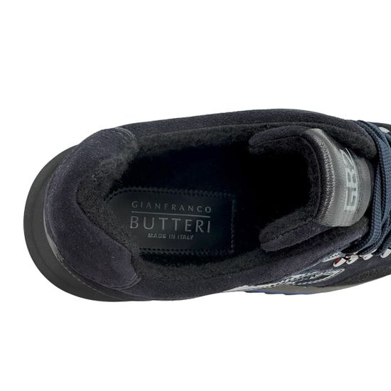 Кроссовки GianFranco Butteri черные/синие кожа/замша на байке - фото 7, 48512-C BUT