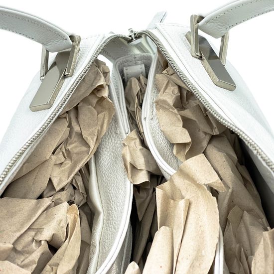 Сумка Di Gregorio белая кожаная - фото 5, 