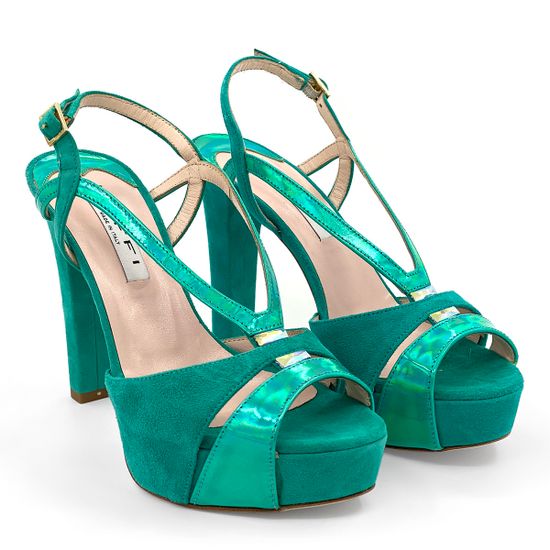 Босоножки Tiffi бирюзовые замшевые с кожаными вставками - фото 7, 558/A TI VERDE