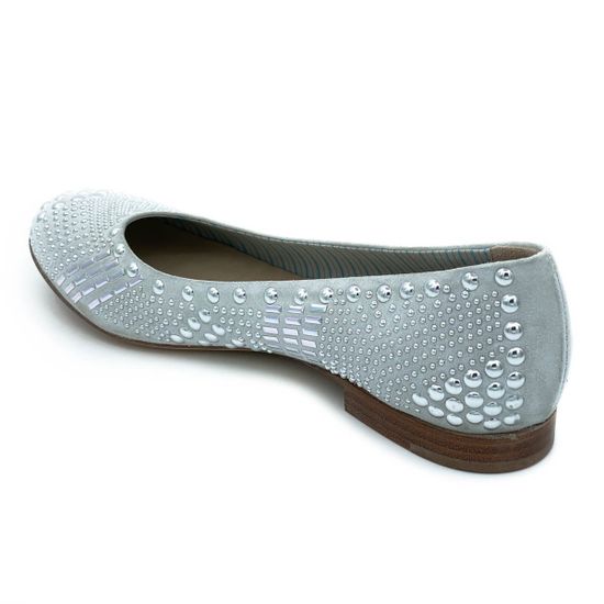 Балетки Fru.it белые замшевые с металлическими клепками - фото 3, 