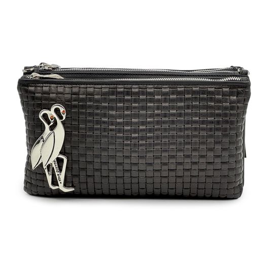 Клатч Renato Angi черный кожаный плетенный "фламинго" - фото 1, 3403717 RA NERO