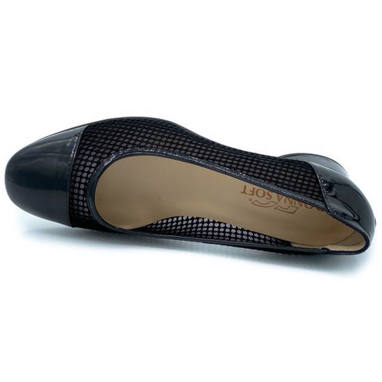 Туфли Donna Soft черные комбинация наплака и текстиля - фото 5, DS0141 DS